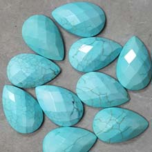 16X25MM FACETED PEAR CABOCHON STABILIZED TQ(6PCS/BAG)